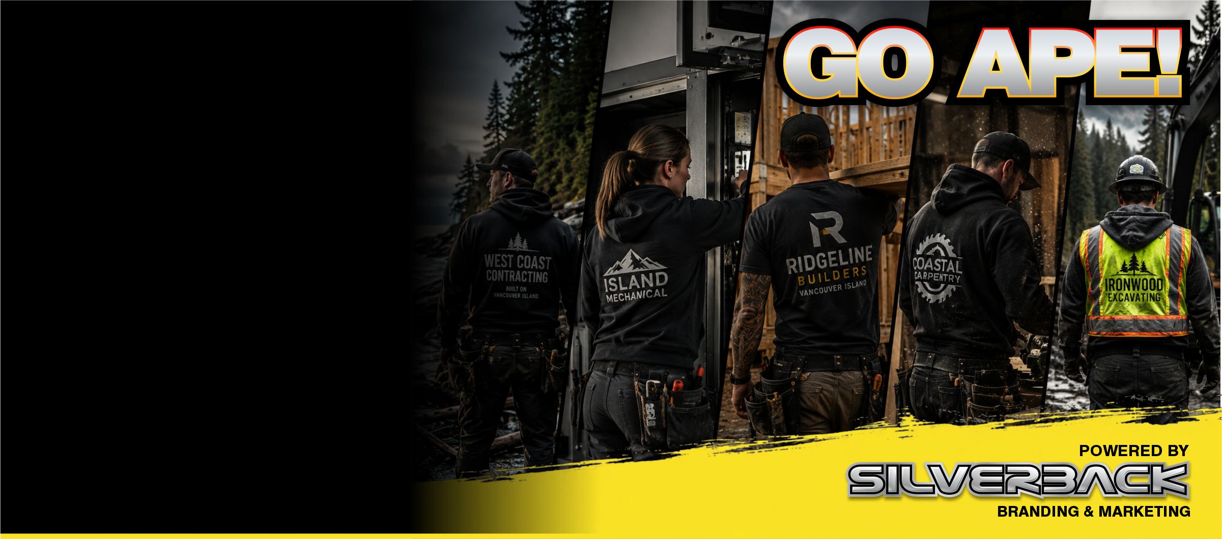 Calgary and Alberta tradespeople wearing custom branded workwear