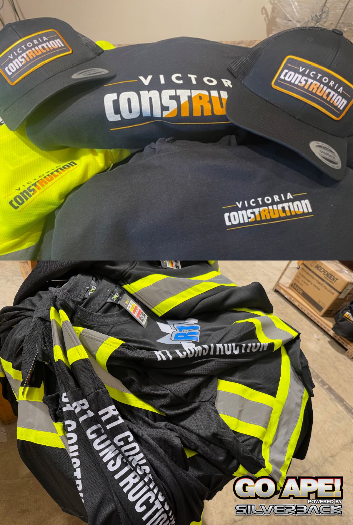 Alberta work crew in branded trade apparel